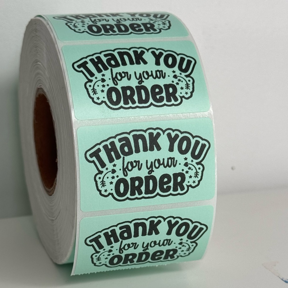 Thank you stickers pink | thank you for your order stickers | 100 sticker - Picture 4 of 4